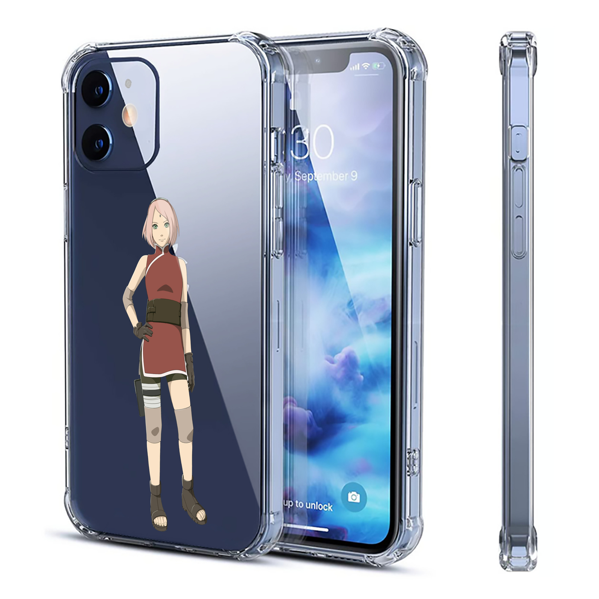 （画像用） NARUTO -ナルト- 春野サクラ Haruno Sakura 【iPhone 12シリーズ対応】透明スマホケース（クリアソフトケース）